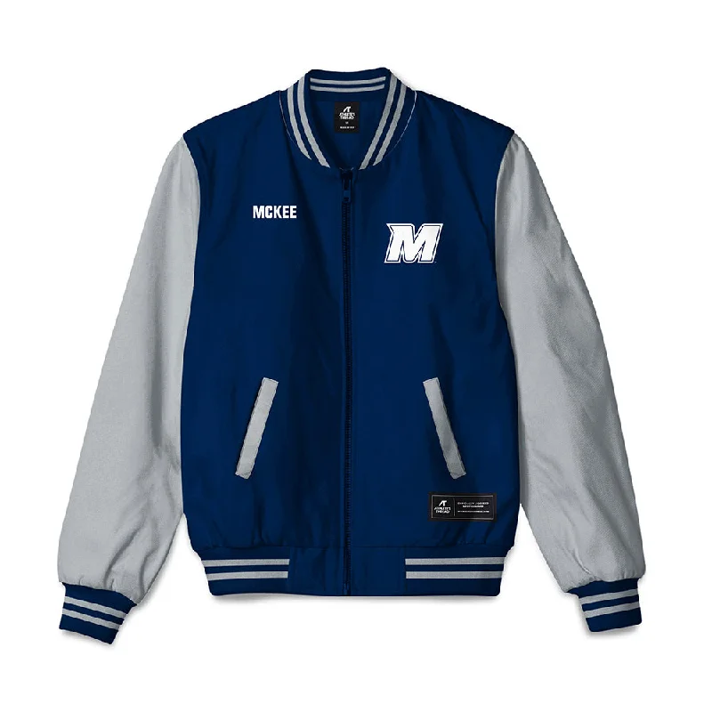 Monmouth - NCAA Women's Track & Field : Emma McKee - Bomber Jacket Zip Front Button Front Snap Front