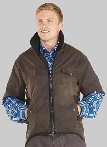 Mens 3/4 Sleeve Oilskin Jacket Fitted Jacket Loose Jacket Oversized Jacket