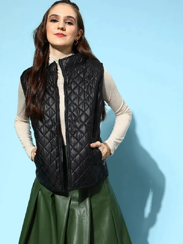 Women Solid Standard Black Jacket Jacket Blazer Coat