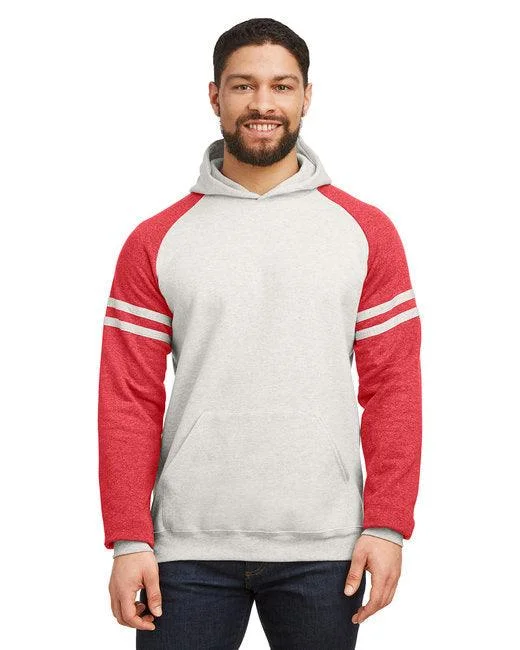 Jerzees Unisex NuBlend Varsity Color-Block Hooded Sweatshirt 97CR Hoodie with Zipper Versatile Modern
