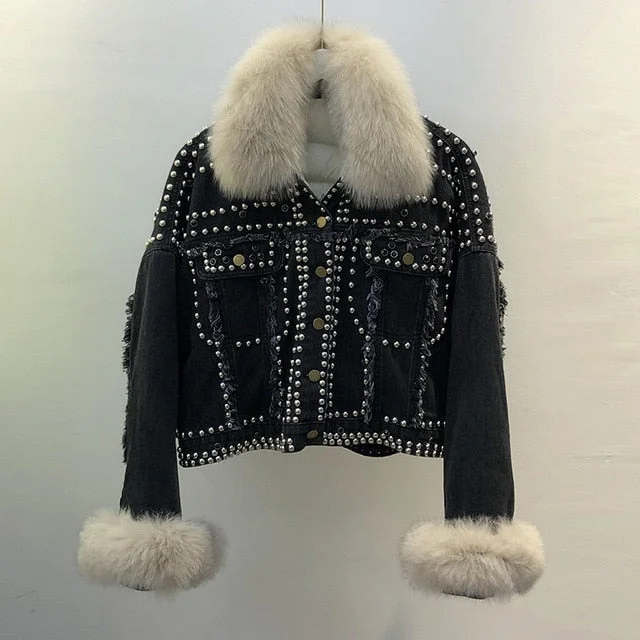 black fur collar /cuff
