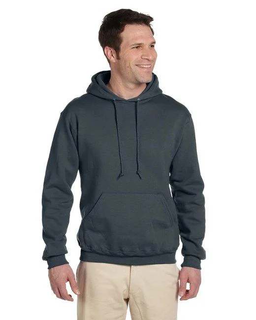 Jerzees Adult Super Sweats  NuBlend  Fleece Pullover Hooded Sweatshirt 4997 Hoodie with Mock Neck Collared Structured