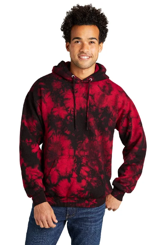 Port & Company Crystal Tie-Dye Pullover Hoodie PC144 Hoodie with Hem Lace Feminine Delicate