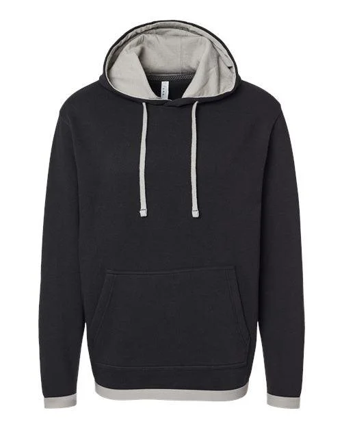 LAT The Statement Fleece Hoodie 6996 Hoodie with Hem Frayed Vintage Worn