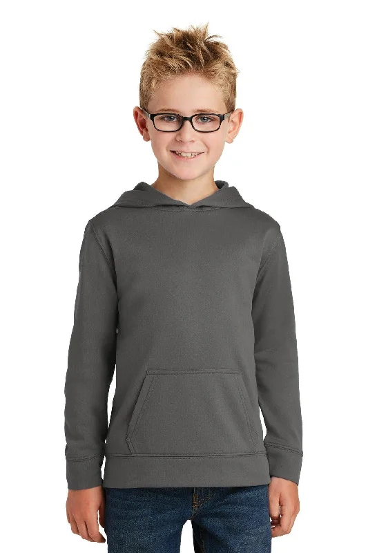 Port & CompanyYouth Performance Fleece Pullover Hooded Sweatshirt. PC590YH Hoodie with Belted Waist Structured Tailored