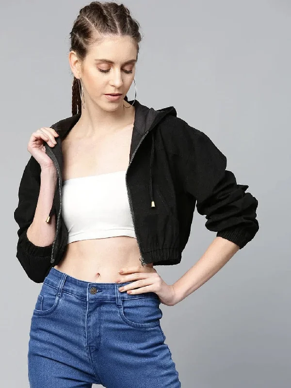 Women Solid Standard Black Jacket Trench Coat Raincoat Waterproof Jacket