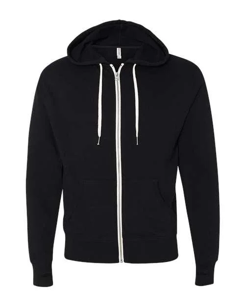 Independent Trading Co. Heathered French Terry Full-Zip Hooded Sweatshirt PRM90HTZ Hoodie with Hidden Zipper Minimalist Clean