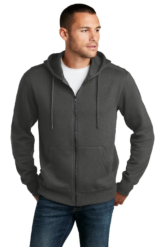 District  Perfect Weight  Fleece Full-Zip Hoodie DT1103 Hoodie with Double Zipper Versatile Adjustable