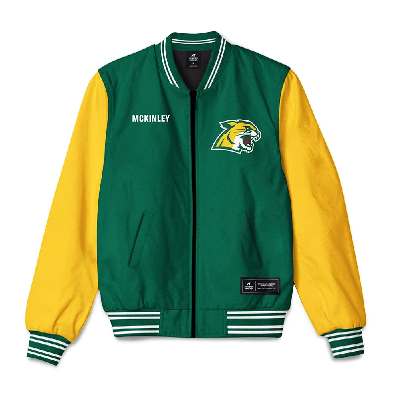 Northern Michigan - NCAA Women's Swimming & Diving : Jillian McKinley - Bomber Jacket Corduroy Jacket Velvet Jacket Brocade Jacket