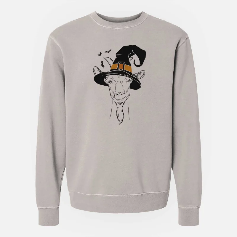 Witch Gunnar the Goat - Unisex Pigment Dyed Crew Sweatshirt Hoodie with Oversized Fit Loose Comfortable