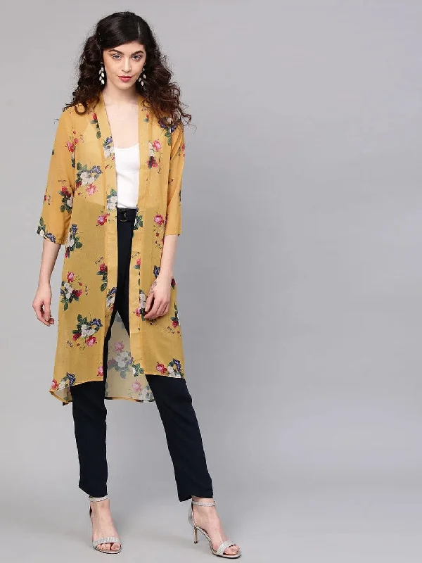 Women Printed Mustard Jacket Jersey Jacket Tulle Jacket Batik Jacket