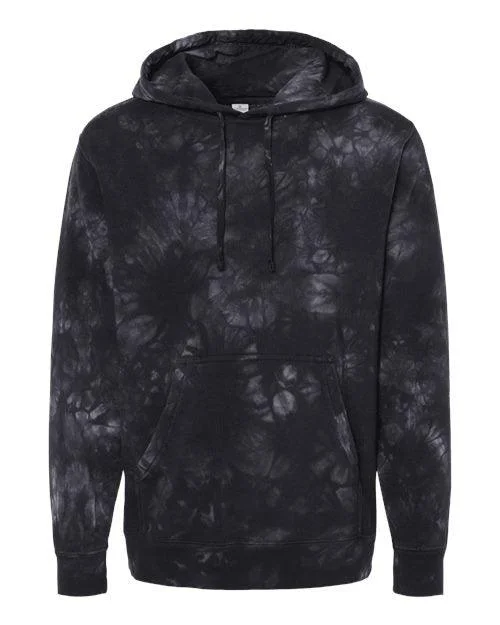 Independent Trading Co. Midweight Tie-Dyed Hooded Sweatshirt PRM4500TD Hoodie with Rhinestones Sparkly Elegant