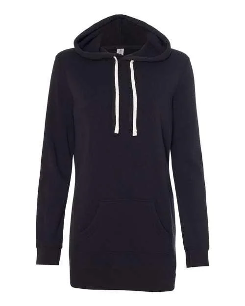 Independent Trading Co. Women’s Special Blend Hooded Sweatshirt Dress PRM65DRS Hoodie with Hem Ribbing Snug Secure