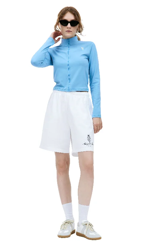 Runner Active Zip Up Jacket (Atlantic/White) One-Shoulder Jacket Off-the-Shoulder Jacket Asymmetrical Jacket