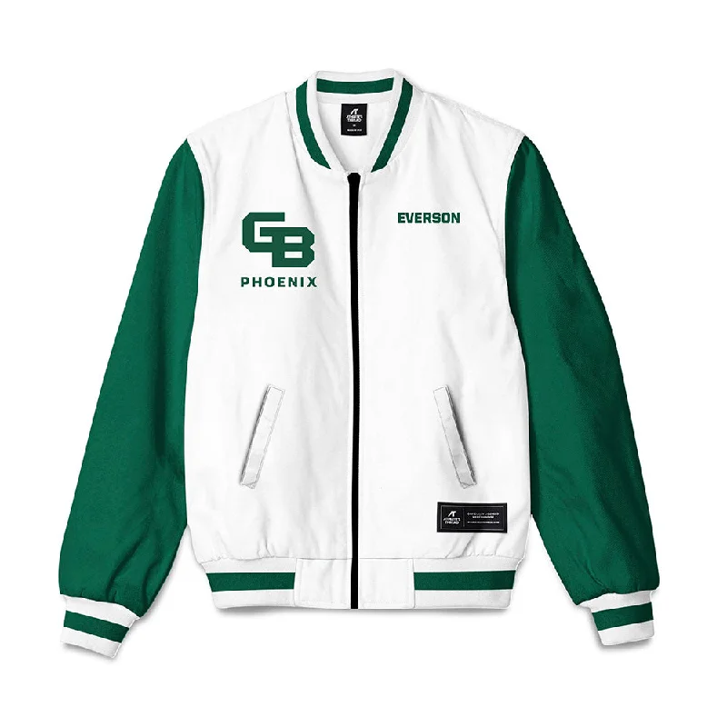 UW Green Bay - NCAA Women's Swimming & Diving : Rachel Everson - Bomber Jacket Wool Fabric Cashmere Fabric Tweed Fabric