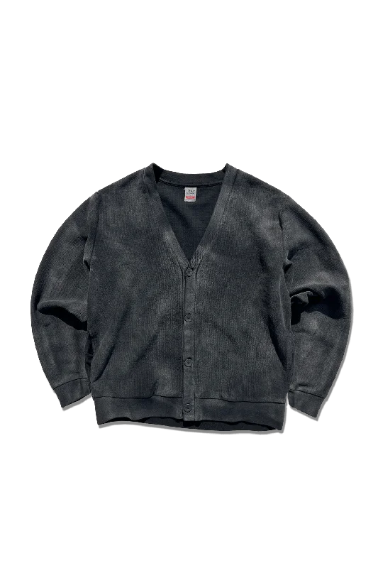 Exclusive Freshman Corduroy Cardigan - Smoked Anthracite Faux Fur Fabric Real Fur Fabric Shearling Fabric