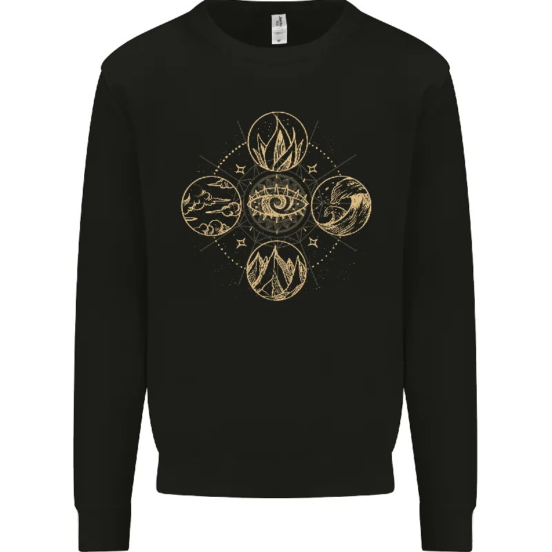 Celestial Elements Astrology Star Sign Mens Sweatshirt Jumper Hoodie with Pastel Soft Subtle