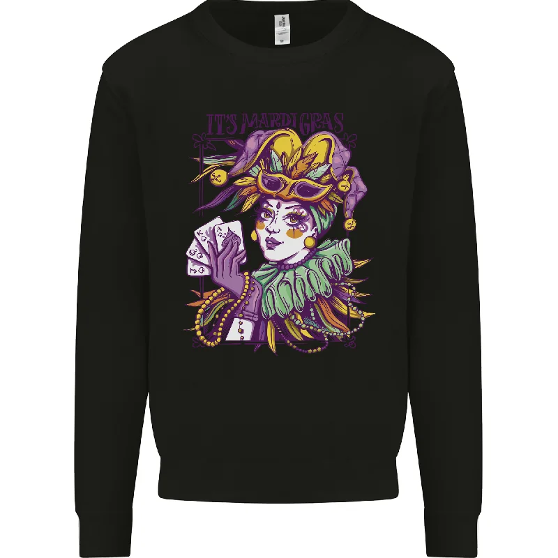Carnival Its Mardi Gras Mens Sweatshirt Jumper Cotton Hoodie Fleece Lining Warmth