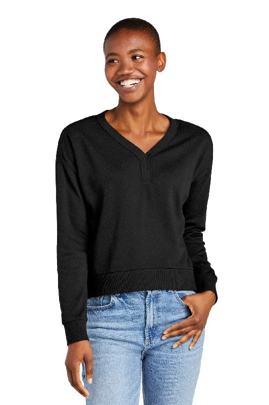District Women's Perfect Tri Fleece V-Neck Sweatshirt DT1312 Hoodie with Hem Detail Decorative Unique