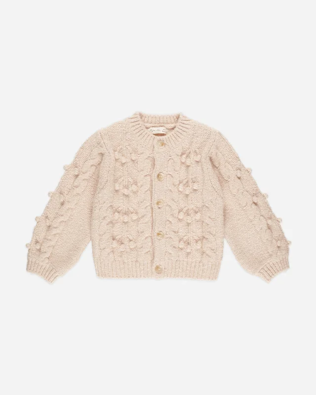 Bobble Cardigan || Shell Front Pockets Side Pockets Patch Pockets