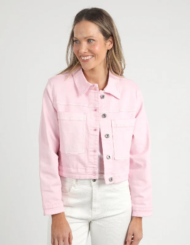 Elm Hazel Denim Jacket - Pinkaboo Zippered Jacket Buttoned Jacket Snapped Jacket