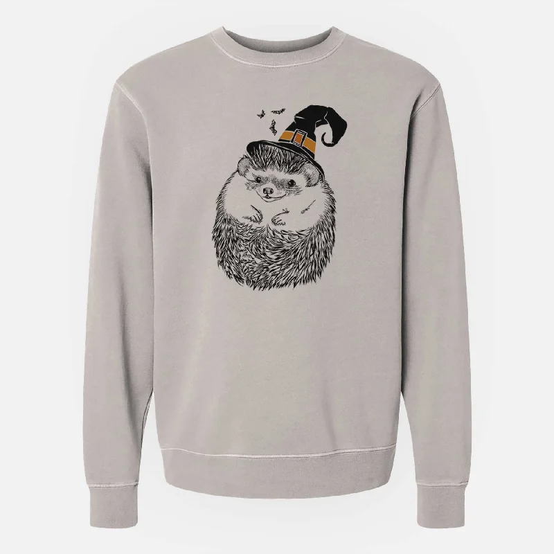 Witch Sid the Hedgehog - Unisex Pigment Dyed Crew Sweatshirt Hoodie with Hood Adjustable Protection