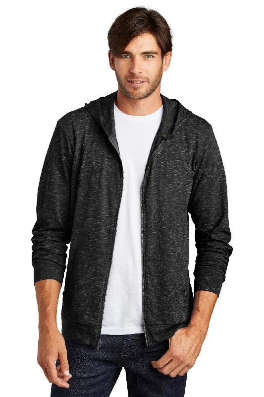 District  Medal Full-Zip Hoodie. DT565 Hoodie with Toggle Buttons Decorative Unique