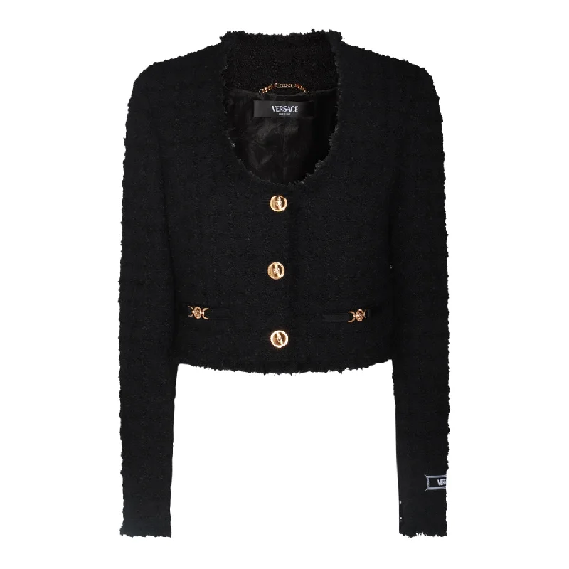 Versace Jackets Black Fitted Jacket Loose Jacket Oversized Jacket