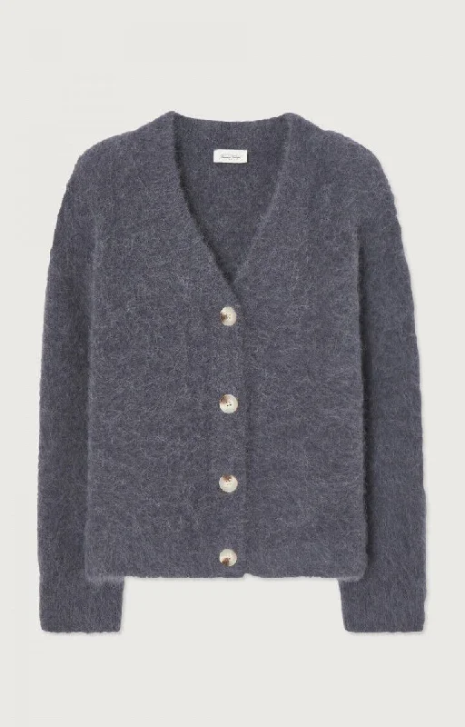 Tyji Cardigan - Misty Melange Sequined Glittery Shiny