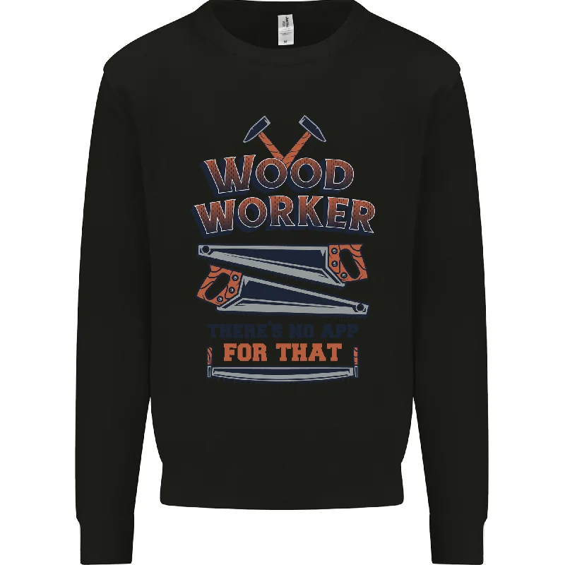 Carpenter Woodworker No App For That Mens Sweatshirt Jumper Hoodie with Tie-Dye Psychedelic Retro
