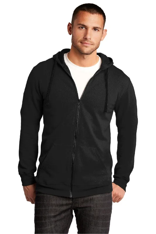 District The Concert Fleece Full-Zip Hoodie. DT800 Hoodie with Batwing Sleeves Loose Dramatic