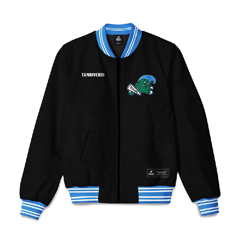 Tulane - NCAA Women's Swimming & Diving : Ece Tanriverdi - Bomber Jacket Zippered Front Buttoned Front Snap Front