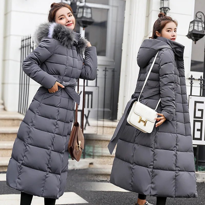 Fashion Slim Women Winter Jacket Cotton Padded Warm Thicken Ladies Coat Long Coats Parka Womens Jackets Elasticated Jacket Padded Jacket Insulated Jacket
