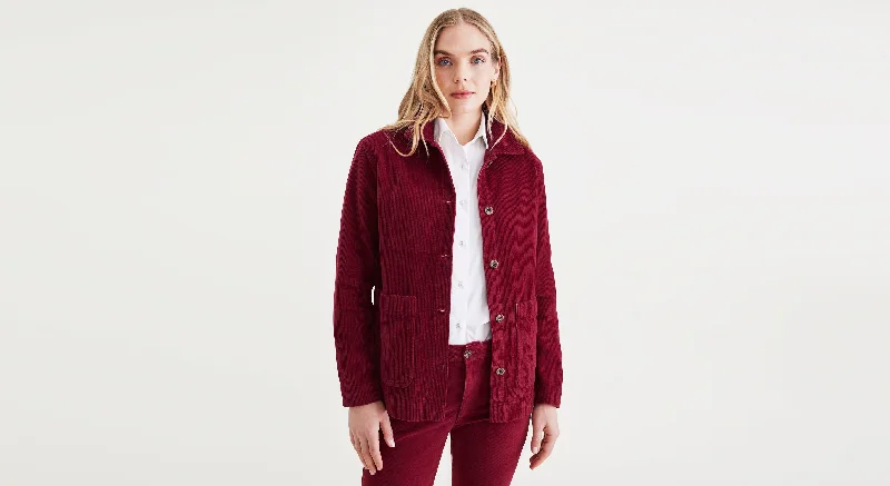 Women's Regular Fit Chore Jacket Lace Jacket Ribbed Jacket Sequined Jacket