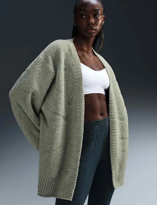Sportswear Phoenix Cozy Bouclé Oversized Knit Cardigan - Jade Horizon Striped Floral Plaid