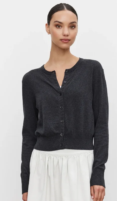 Violette Cardigan - Cinder Mesh Cardigan Canvas Denim