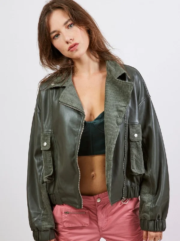 Hybrid Biker Jacket Wool Fabric Cashmere Fabric Tweed Fabric