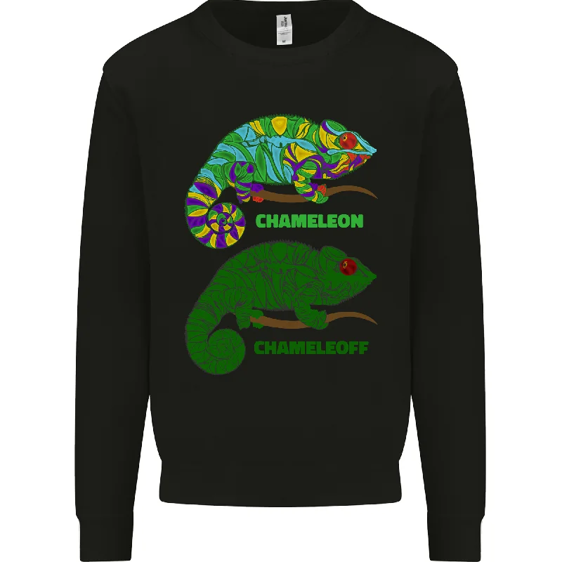 Chameleoff Chameleon Funny Off On Mens Sweatshirt Jumper Hoodie with Bell Sleeves Flared Feminine