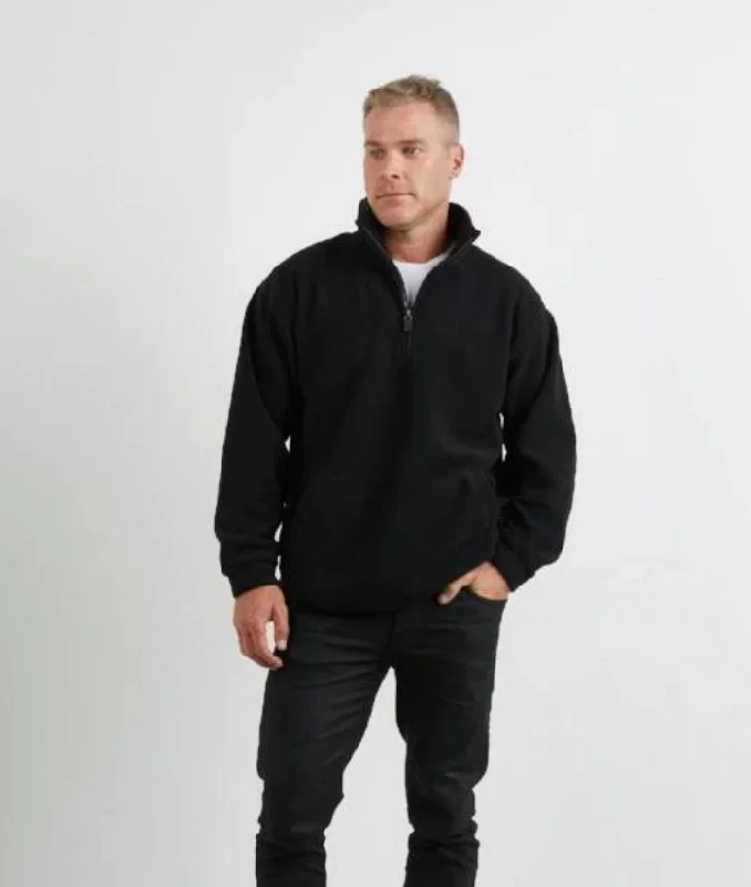Micro Fleece 1/2 Zip Jacket - Unisex Tailored Jacket Straight Jacket A-Line Jacket