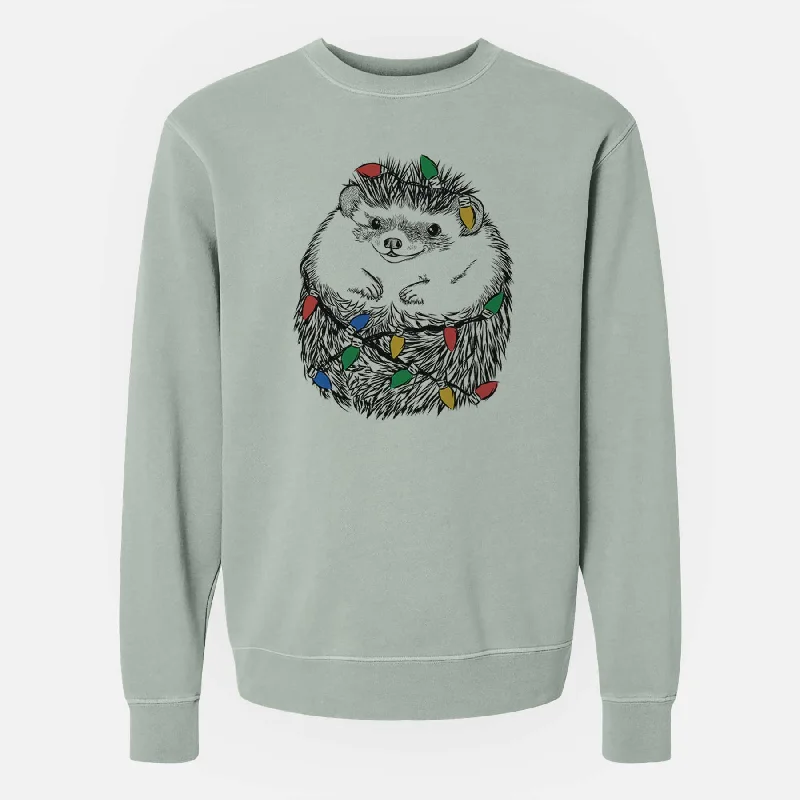 Christmas Lights Sid the Hedgehog - Unisex Pigment Dyed Crew Sweatshirt Hoodie Crop Top Short Trendy