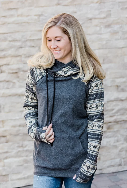 Winter Nights Double Hoodie with Pocket & Thumbholes {Michelle Mae} Hoodie with Lace Feminine Delicate