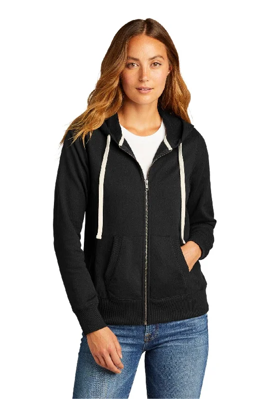 District Women's Re-FleeceFull-Zip Hoodie DT8103 Hoodie with Distressed Vintage Worn