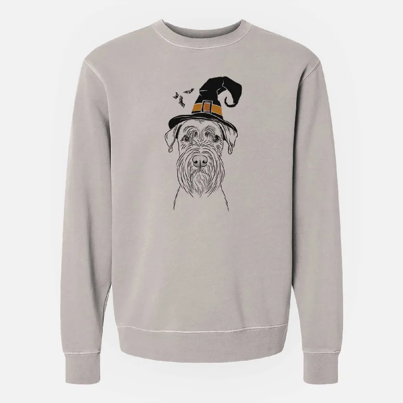 Witch Milton the Schnauzer - Unisex Pigment Dyed Crew Sweatshirt Hoodie Dress Longline Feminine