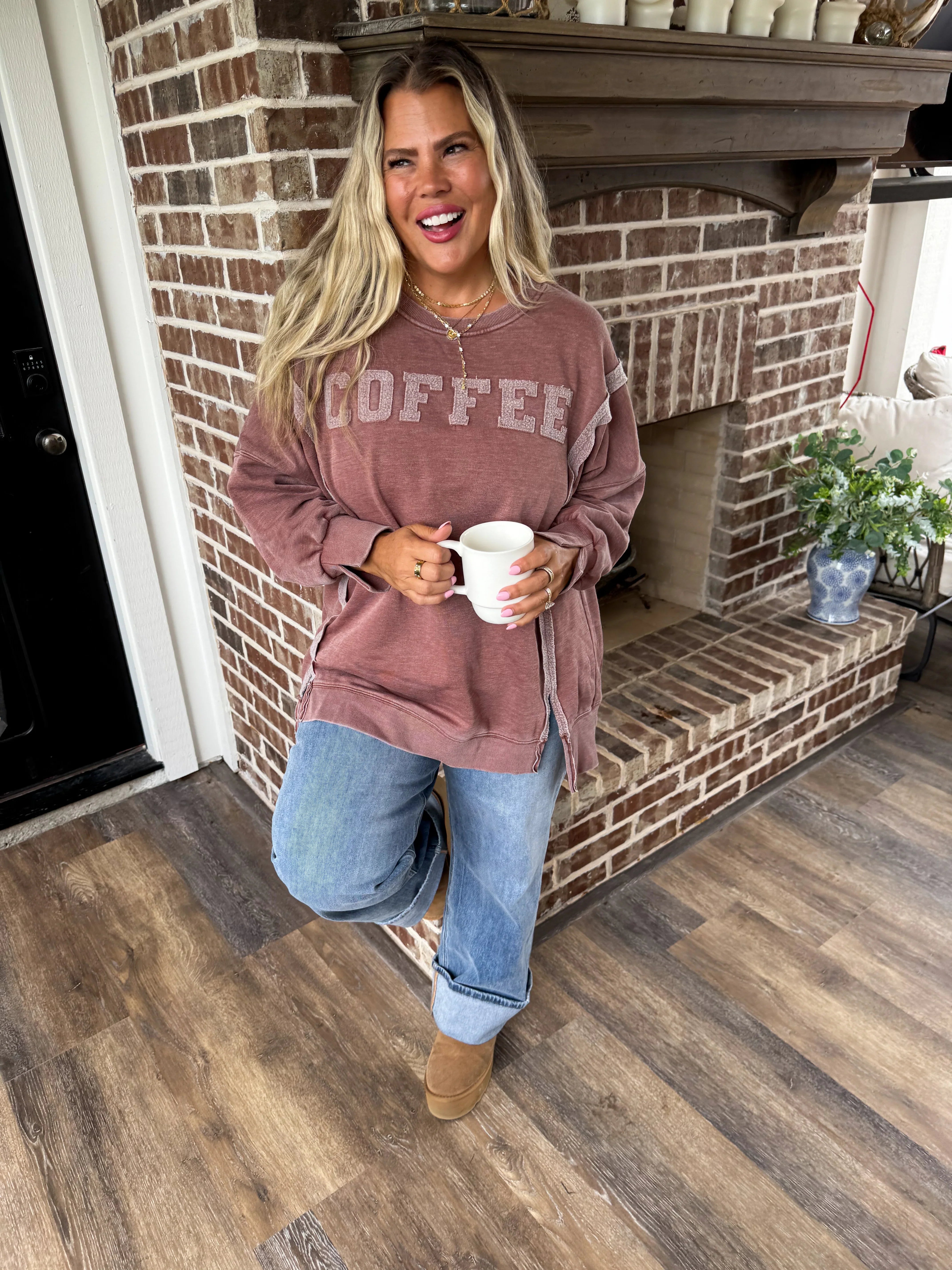 PRE-ORDER: Coffee Lovers Classic Crew Sweatshirt - Blakeley Cotton Hoodie Fleece Lining Warmth