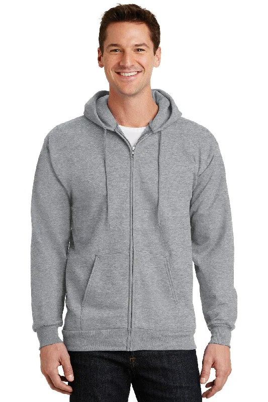 Port & Company -  Essential Fleece Full-Zip Hooded Sweatshirt.  PC90ZH Hoodie with Drop Shoulder Relaxed Streetwear