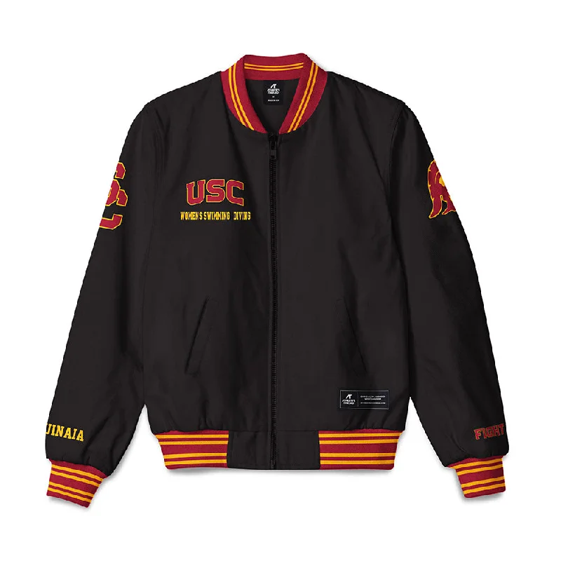 USC - NCAA Women's Swimming & Diving : Vasilissa Buinaia - Bomber Jacket Anorak Shell Jacket Lightweight Jacket