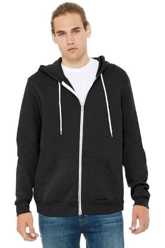 BELLA+CANVAS  Unisex Sponge Fleece Full-Zip Hoodie. BC3739 Hoodie with Hem Detail Decorative Unique