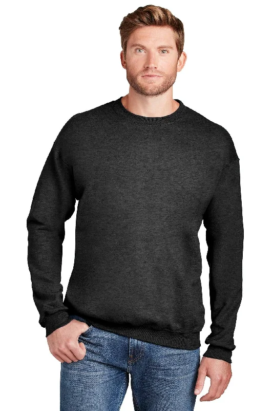 Hanes Ultimate Cotton - Crewneck Sweatshirt.  F260 Hoodie with Front Slit Layering Stylish