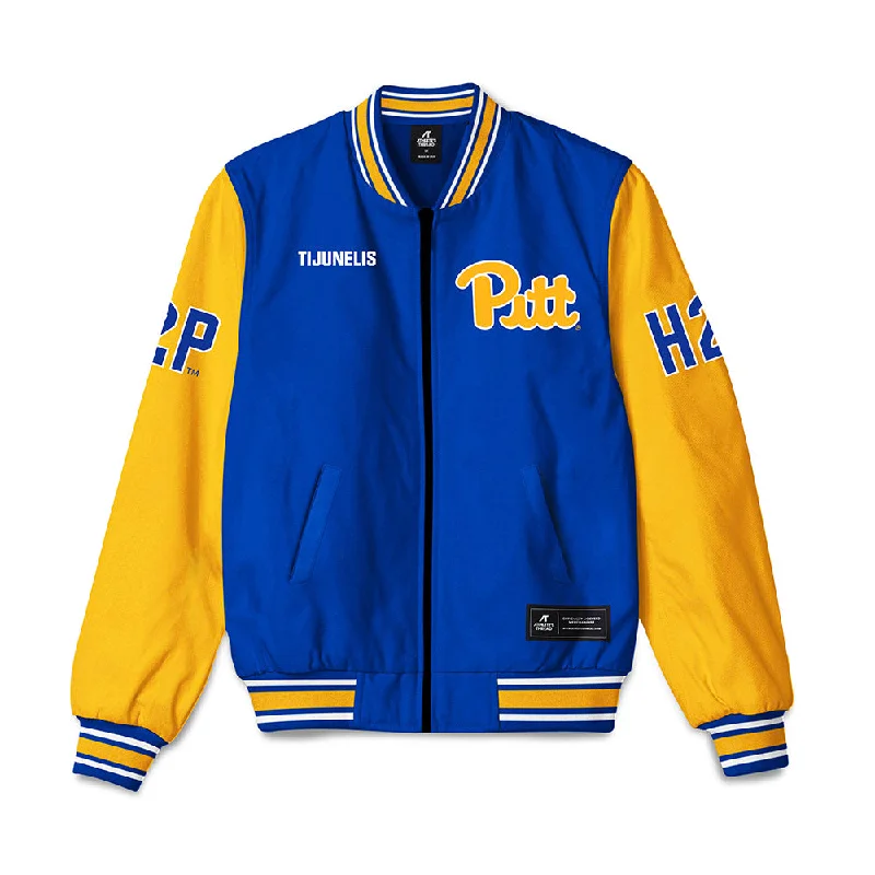 Pittsburgh - NCAA Women's Swimming & Diving : Sofija Tijunelis - Bomber Jacket Front Pockets Side Pockets Patch Pockets
