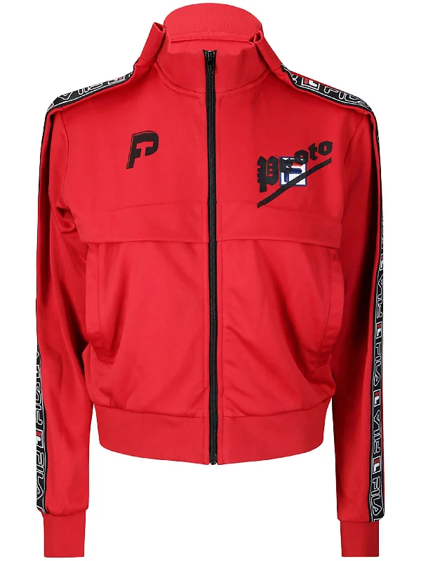 Cropped Tracksuit Jacket (Red/Black) Cotton Jacket Linen Jacket Terry Jacket